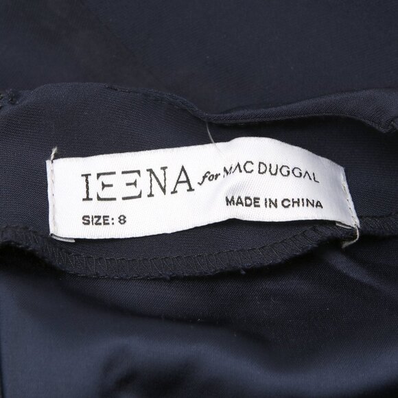 Ieena For Mac Duggal Navy Beaded Cutout Column Gown Plung Neck Sz 8 $458 - Picture 8 of 12